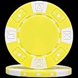Poker 100 Ace/King Suited Poker Chips - Yellow