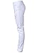 Moonwalk Men`s Elastic White Ripped Destroyed Jeans With Holes
