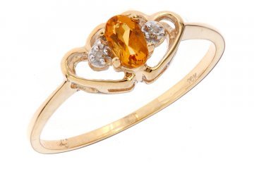 Buy 0.26 Ctw 10K Yellow Gold Citrine and Diamond Accent Heart Ring by Jewelersclub.com
