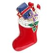 Gold plated Brooch with Clear CZ - Red Socks