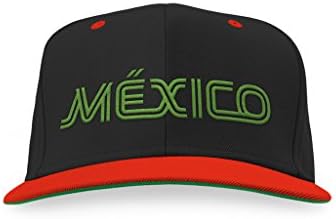 Mexico Retro Logo Snap Back Hat By Merca Black One Size
