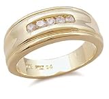 Sterling Silver Men's Gold Wedding Band