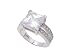 SilverBin Sterling Silver Engagement Style Princess Cut Prong Set Clear CZ Ring with Small CZ Accents