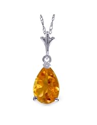 14K Gold Pear-shaped Citrine Drop Pendant Necklace