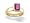 14K Yellow Gold Genuine Emerald-cut Pink Tourmaline Solitaire Ring - Size 4