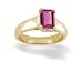 14K Yellow Gold Genuine Emerald-cut Pink Tourmaline Solitaire Ring