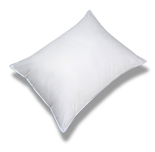 Hypoallergenic SOFT and Fluffy  Pillow with 100% Cotton Cover and EXTRA FINE FIBER / POLY Filling -  Dust and mite Repellent, Standard Size, one pack