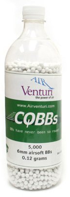 Air Venturi CQBBs 6mm biodegradable airsoft BBs, 0.12g, 5000 rds, white