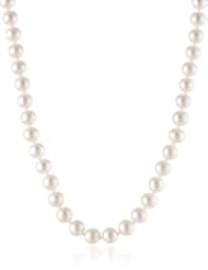 White Freshwater Cultured Pearl Necklace with Sterling Silver Clasp (9-10mm), 18"