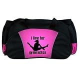 I Live For Gymnastics: Custom Port & Company Large Square Duffel Bag