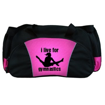 I Live For Gymnastics: Custom Port & Company Large Square Duffel Bag