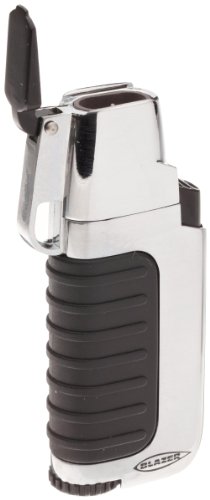 3182IwyBzEL Blazer Venture Butane Refillable  Torch Lighter, Silver