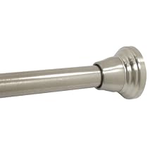 Zenith S-37661NNSB Finial Style Tension Mounted Shower Rod in Brushed Nickel