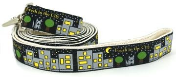 Designer Dog Leash - Fresh in the City Dog Leash - Black - 3/4