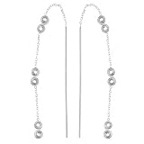 Sterling Silver 3 Double Swirls On Ear Threads