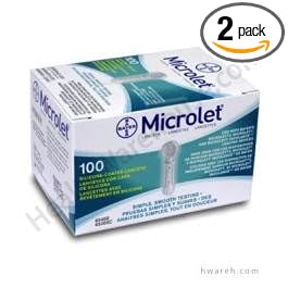 Bayer's Microlet Lancets, Single Use, 100 Lancets (Pack of 2)
