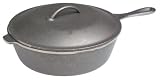 Lodge 3-Quart Cast Iron Chicken Fryer with Iron Lid