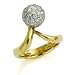 Jewelry : 18K Italian Yellow Gold Diamond Ball Ring