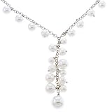 Pearl Cluster Sterling Silver Drop Necklace