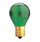 Bulbrite 702410 - 10S11TG - 10 Watt S11 Transparent Green Light Bulb, 130 Volt Long Life, Intermediate Base