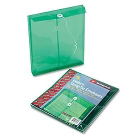 Smead 89543 - Ultracolor Poly String & Button Envelope, 9 3/4 x 11 5/8 x 1 1/4, Green, 5/Pack-SMD89543