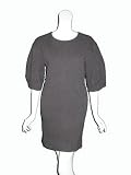 THAKOON Pleated Sleeve Wool Dress in Charcoal