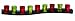 Tag S-Curve Luster Wooden Votive Holder, 9 Mercury Glass Votive Holders in Red and Green, 28.5" Long Christmas D&Atilde;&copy;cor