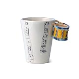 Tasse � Caf� Tambour Jaune fait � la main (10cm x 8cm)