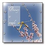 Beauty is Simple Zen Floral Flowers Inspirational Quotes - 10x10 Wall Clock
