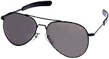 AO American Optical Flight Gear General Series Sunglasses, Black Frame, True Color (Gray) 30518