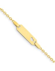 14K Childs Heart ID Bracelet