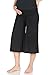 Beachcoco Women's Maternity Capri Pants – High Waisted Wide Leg Casual Lounge Pregnancy Short Trouser Heavy Rayon Spandex