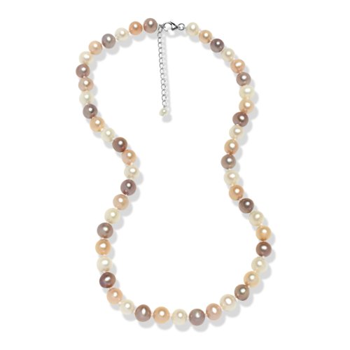 Valero Pearls Valero Classics Damen-Halskette S&uuml;&szlig;wasser-Zuchtperlen wei&szlig; / apricot / flied Preisvergleich