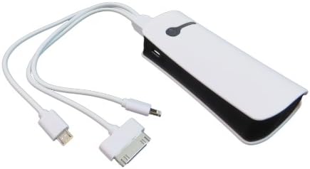 5600 mAh HIGH Capacity 3 in 1 USB Portable Power Bank Battery Charger Compatible for iPhone 2G 3G 3GS 4 4S 5 5S 5C iPad iPod iTouch Samsung HTC Blackberry LG Motorola Nokia - 30 Pin / 8 Pin / Micro USB - White