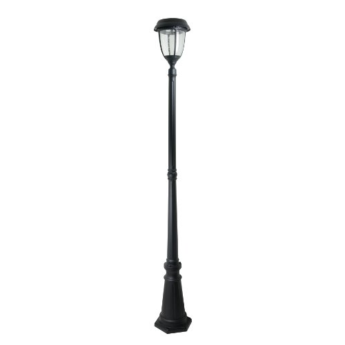 XEPA SPX41001 77-Inch 300 Lumen Outdoor LED Solar Post Lamp with Stay on Function, Black