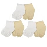 Ecoland Organic Cotton Baby Newborn Quarter Socks 0-6 months - 6 Pairs Value