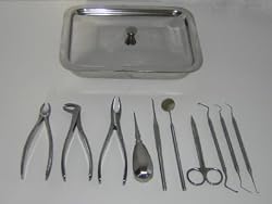 Dental Instrument Set with Tray & Lid - New for Vets