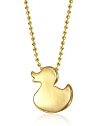 Alex Woo "Little Baby" 14k Yellow Gold Ducky Pendant Necklace, 16"
