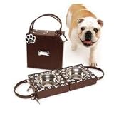 mudpie Pet Square Dog Travel Kit with Feeding Dishes