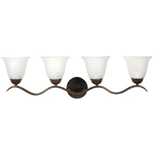 Yosemite Home Decor 6324DB Maple 30-Inch 4-Light Bathroom Vanity, Dark Brown by Yosemite Home Decor