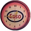 Esso 19 States Gasoline Neon Metal Wall Clock 20" Spun Aluminum Powder Coated Finish Made In USA New