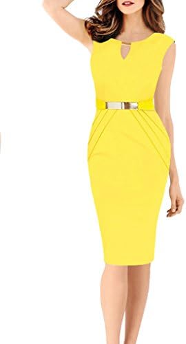 PARICI Women's Sleeveless Package Hip Dress Work Business Midi Cocktail Dress