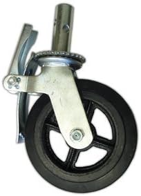 8" Swivel Scaffold Caster with 2-step Brake and Rubber on Steel Wheel