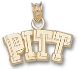 Pittsburgh Panthers Solid 10K Gold ''PITT'' 3/8'' Pendant