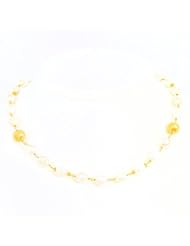 Sterling Silver & Vermeil Cultured Pearl Necklace 16"