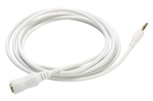 White 3.5mm Headphone Extension Cable for Apple iPad, iPad 2, iPhone 4, iPhone 4S, iTouch, iPod mini shuffle photo mp3 - 1.8M