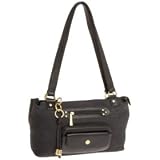 Stone Mountain "Sanderson" Black Brushed Leather Bag Handbag Purse