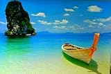 Beach Scene Phuket Boat and Island 40x55 Giant Poster