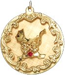 Baby Carriage in Shadow Box, 14K Gold Charm