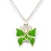 Silver Plated Enamel Butterfly on a 16" Chain